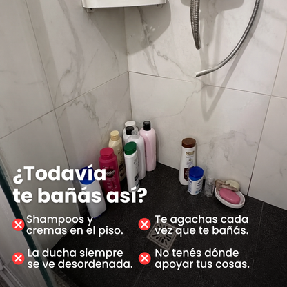 Esquinero organizador de ducha